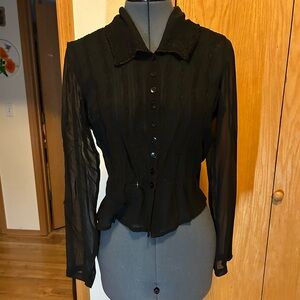 Chic Black Button-Up Blouse